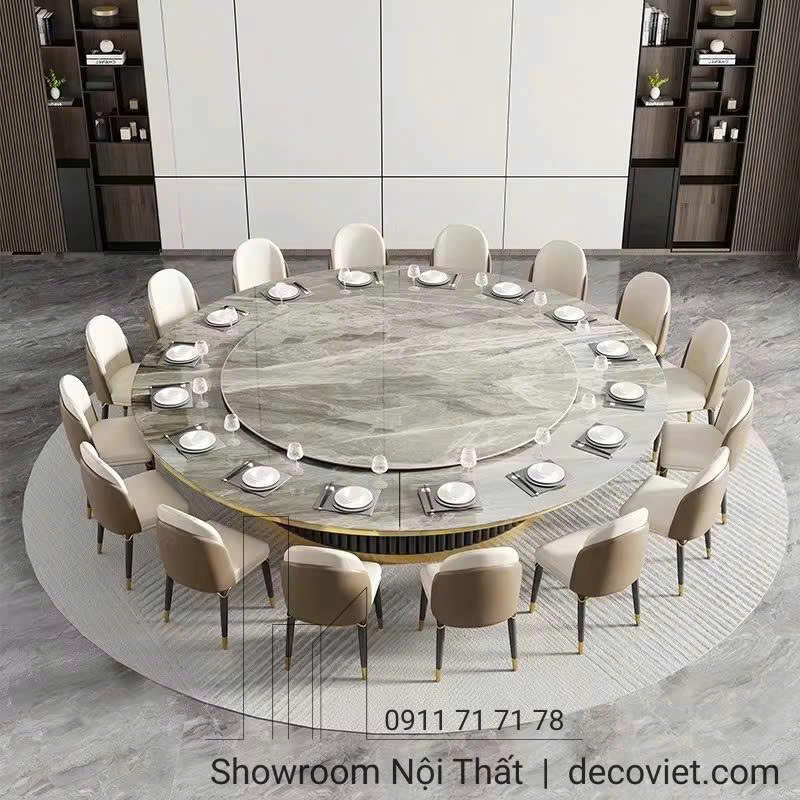 bộ bàn ăn 20 ghế mặt đá cao cấp