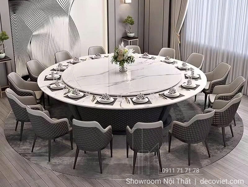 bộ bàn ăn ẻòn mặt đá 20 ghế