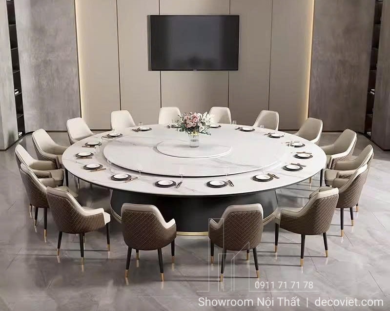 bàn ăn mặt đá 20 ghế dành cho không gian lớn