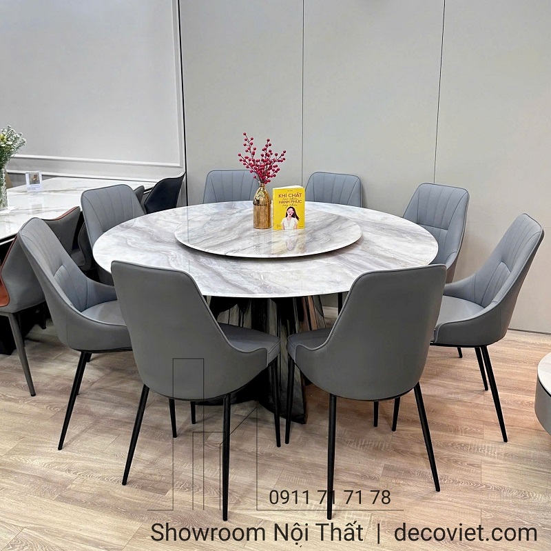 bàn ăn tròn 8 ghế với kích thước tiêu chuẩn tại DecoViet