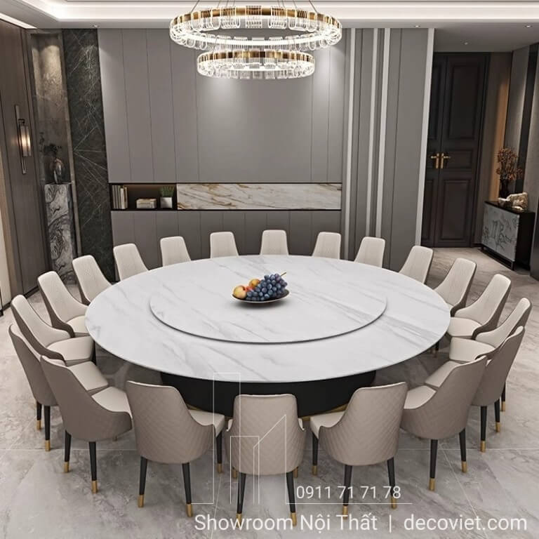 Chi tiết cấu tạo bàn xoay tròn mặt đá cao cấp – bền bỉ, sang trọng và dễ vệ sinh.