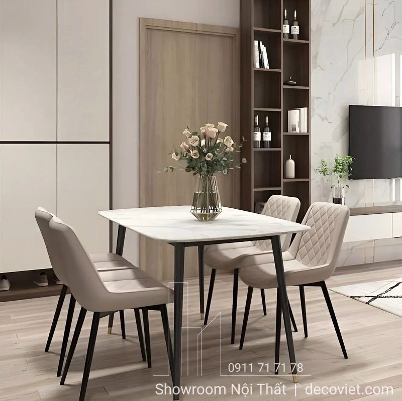 bàn ăn mặt đá 1.2m nhỏ gọn