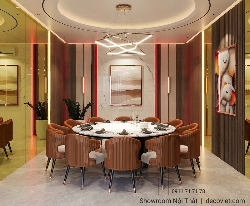 Bộ bàn ăn mặt đá trắng vân phối ghế nệm cam đất trẻ trung