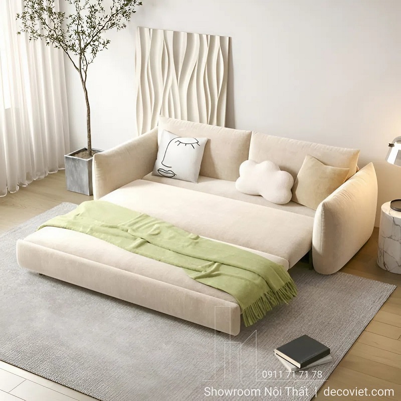 sofa giường bố trí trong phòng khách nhỏ tiết kiệm diện tích