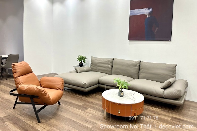sofa da bò phong cách hiện đại