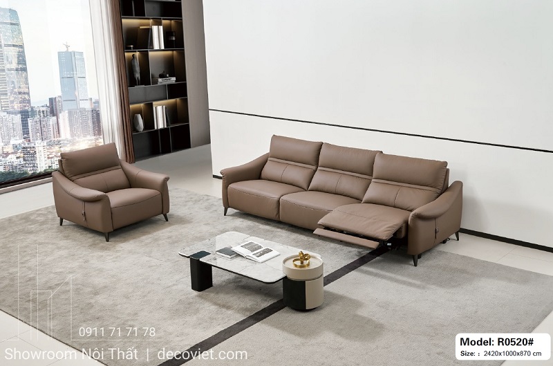 ghế sofa băng chỉnh điện kết hợp ghế đơn thư giãn