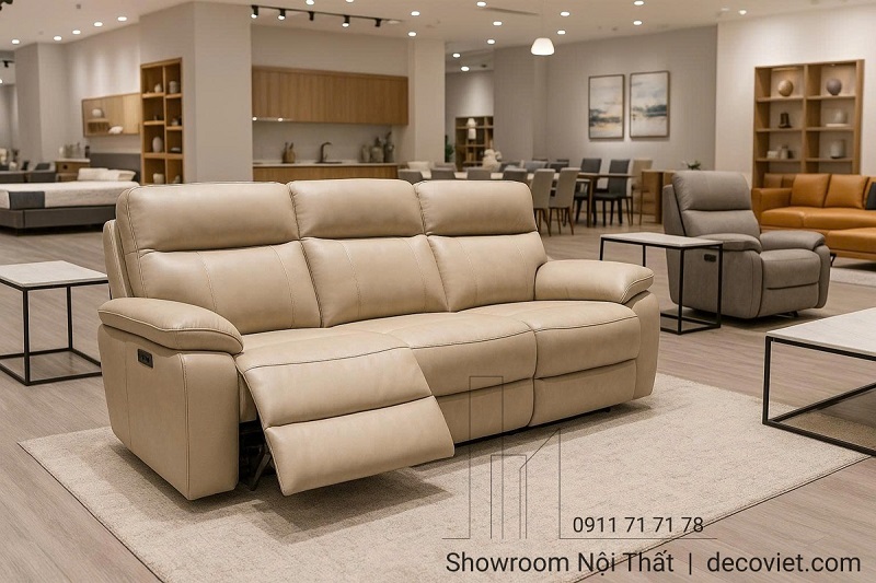 tùy chọn chất liệu, kiểu dáng, màu sắc ghế sofa thông minh chỉnh điện tại decoviet