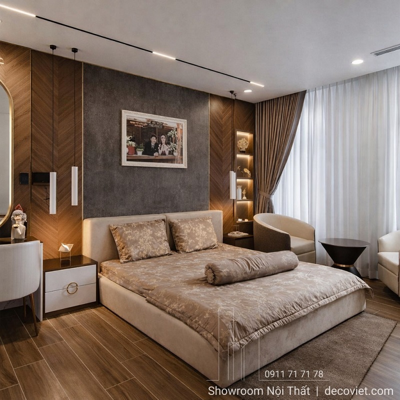 Giường ngủ bọc nệm giá tốt thiết kế tối giản