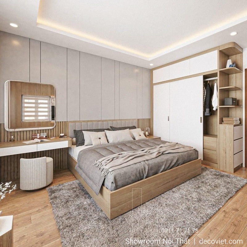 Giường ngủ gỗ công nghiệp phong cách hiện đại