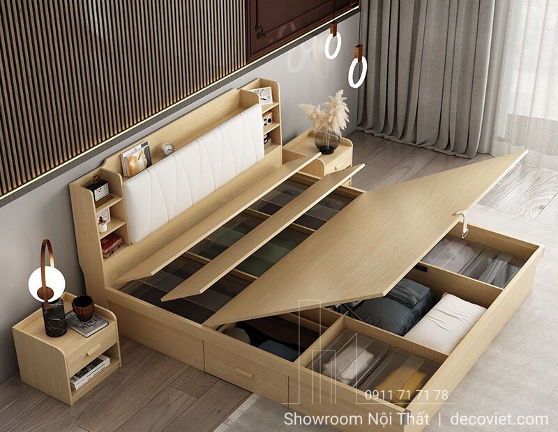 giường ngủ tích hợp hộc tủ thiết kế thông minh