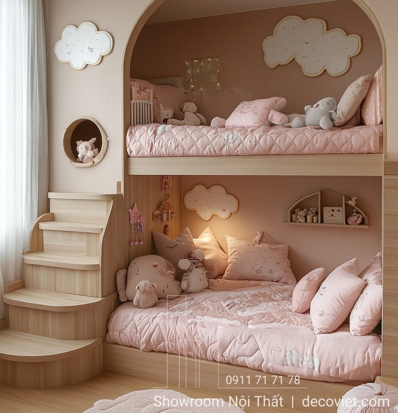 giường tầng đà lạt đẹp giá rẻ, giường tầng cho bé hiện đại