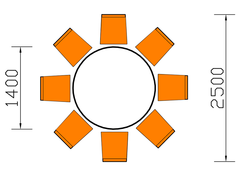 kích thước bàn tròn 8 người tiêu chuẩn