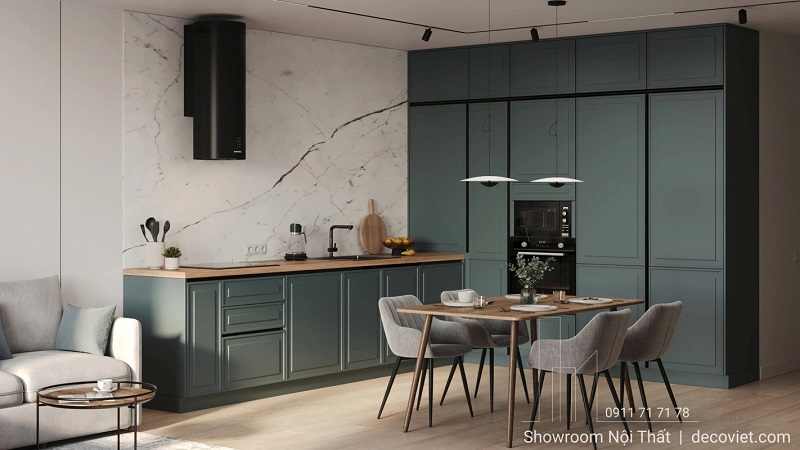 Tủ bếp Nha Trang với đường nét tinh tế