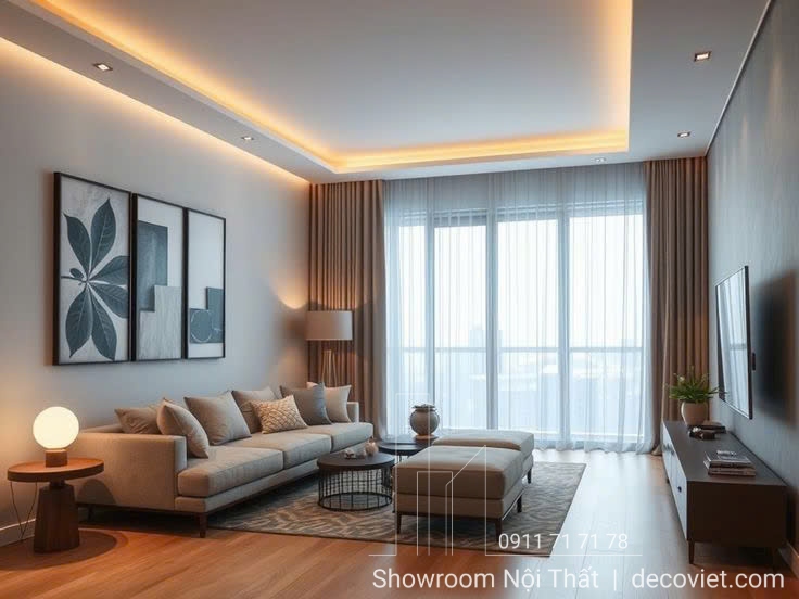 thiết kế thi công nội thất phòng khách