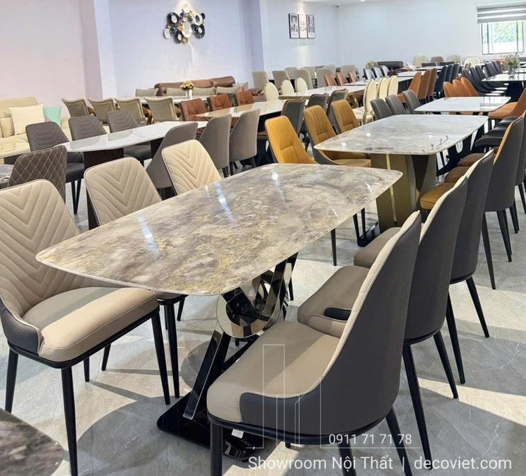 bộ bàn ăn mặt đá hiện đại