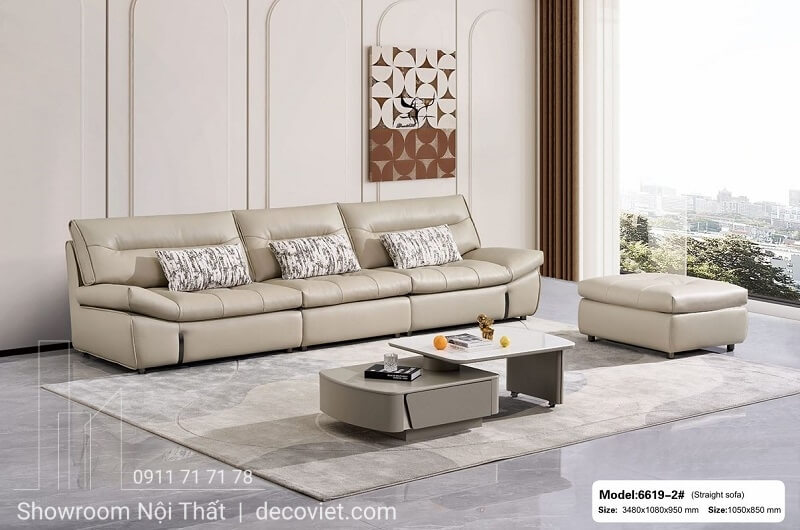 Sofa da nhập khẩu chính hãng, hiện đại êm ái cho phòng khách