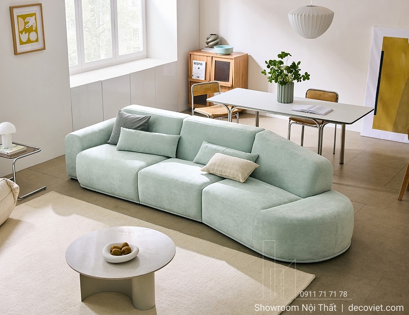 sofa vải phòng khách nhỏ ấm cúng