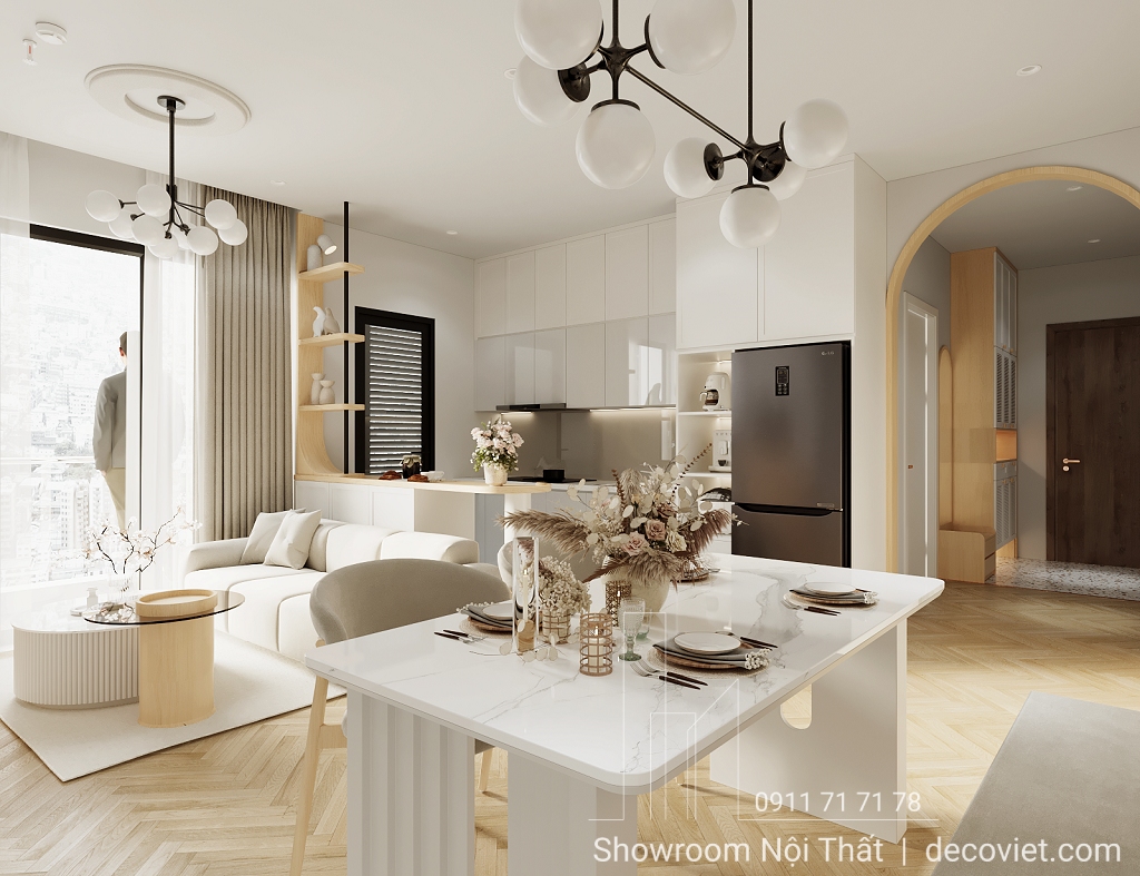 Thiết kế nội thất phòng bếp chung cư D'Lusso