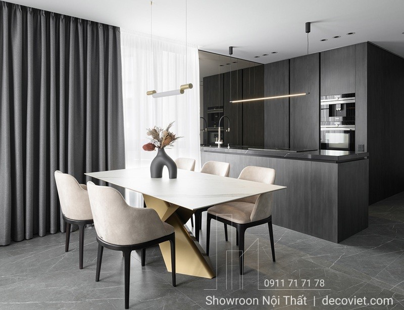 Ý tưởng thiết kế phòng bếp hiện đại sang trọng phù hợp nhà phố