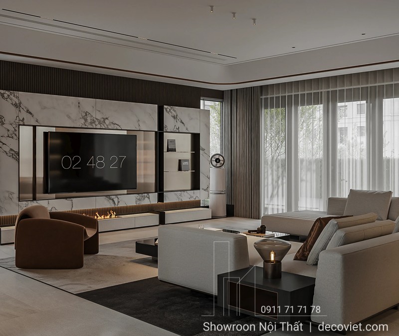 Phòng khách đẹp ấn tượng với bộ sofa cao cấp và bàn trà tinh tế.