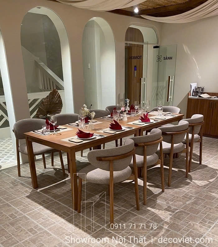 bàn ăn nhà hàng 10 ghế giá rẻ