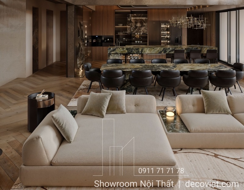 bộ bàn ăn mặt đá 10 người