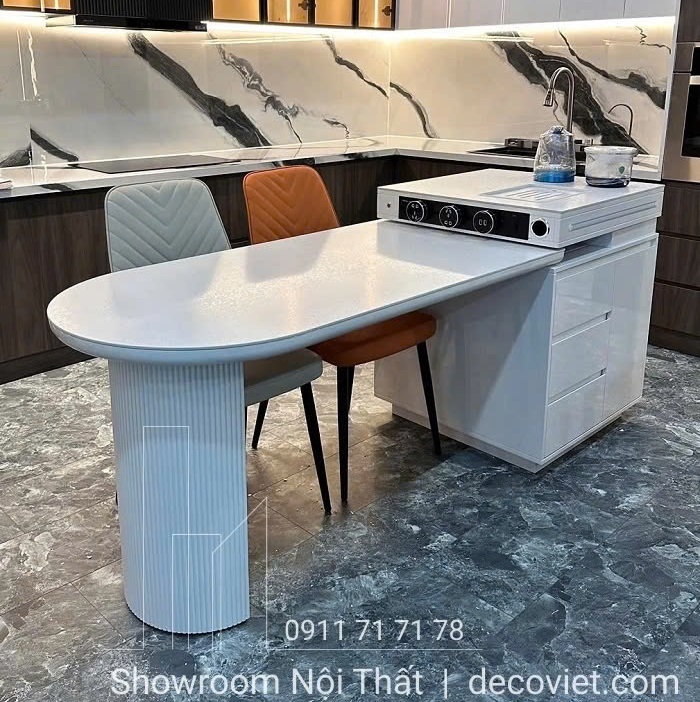 bàn đảo bếp kéo dài