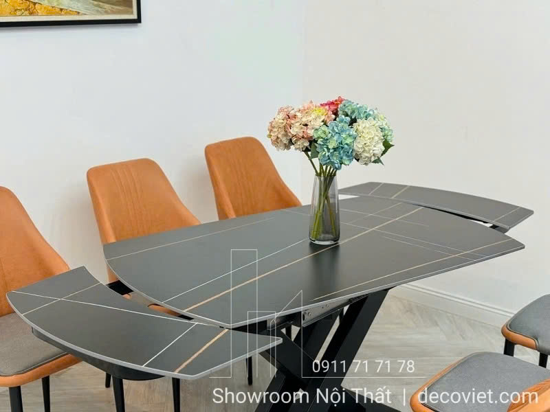 bàn ăn kèo dài mặt đá