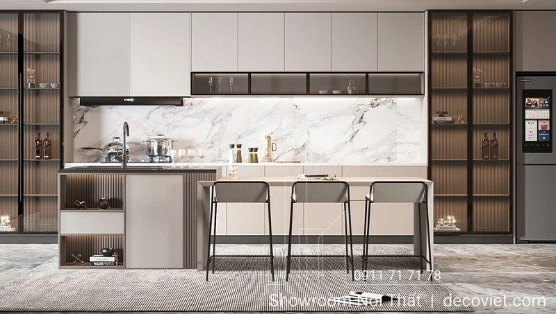 Thi công tủ bếp acrylic cho căn hộ