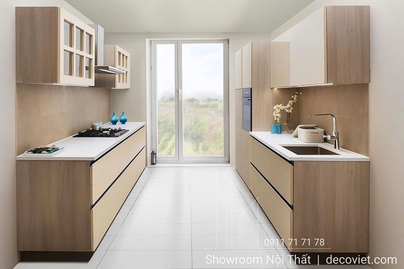 Tủ bếp gỗ giá rẻ sản xuất tại xưởng, đảm bảo chất lượng