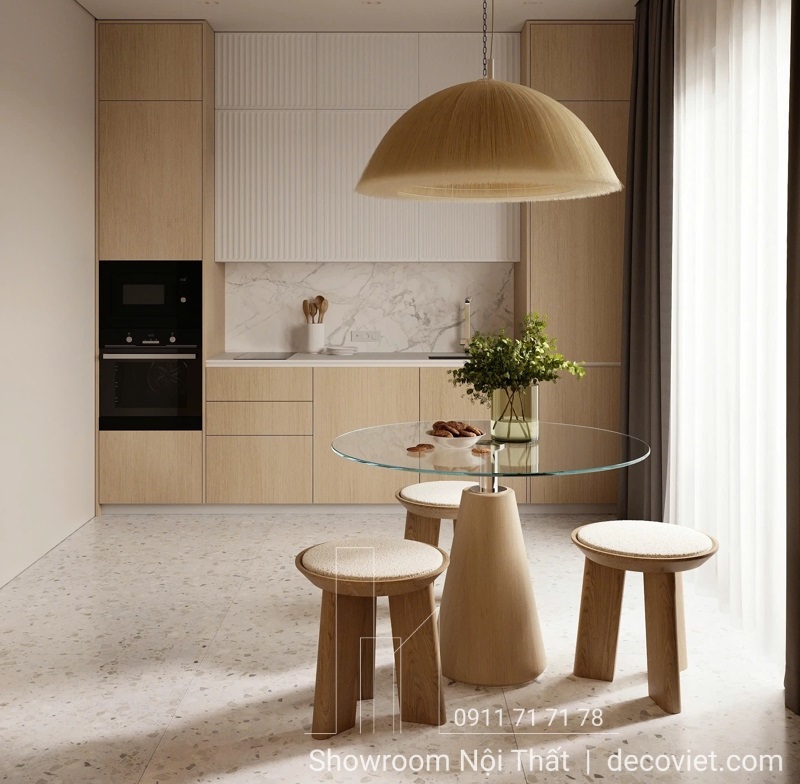 Tủ bếp gỗ đẹp thi công tại Nha Trang