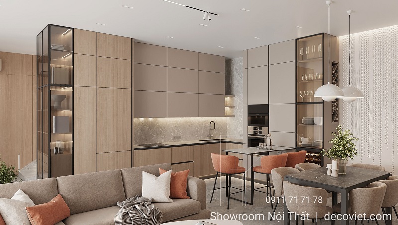 thi công tủ bếp gỗ công nghiệp