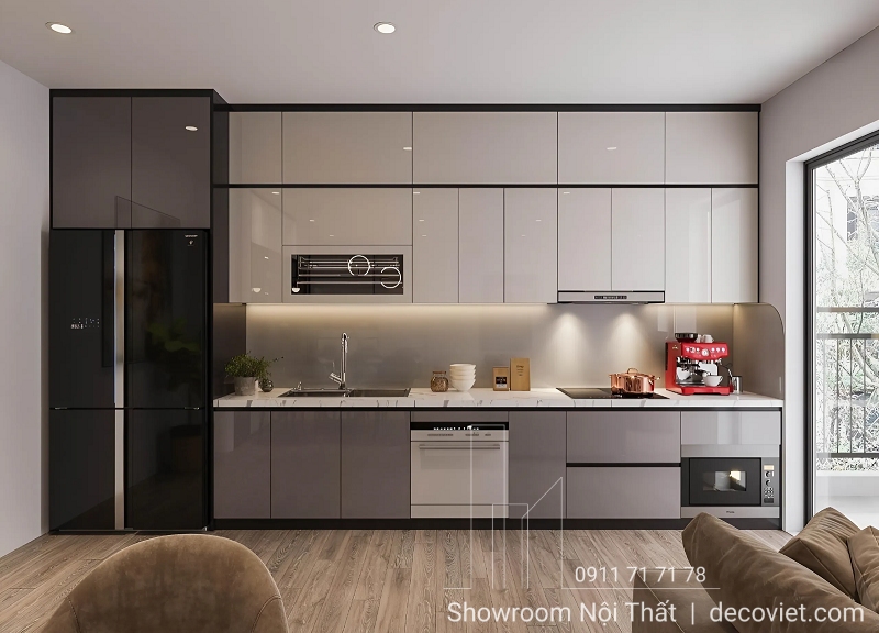 thi công tủ bếp nhựa đẹp giá rẻ