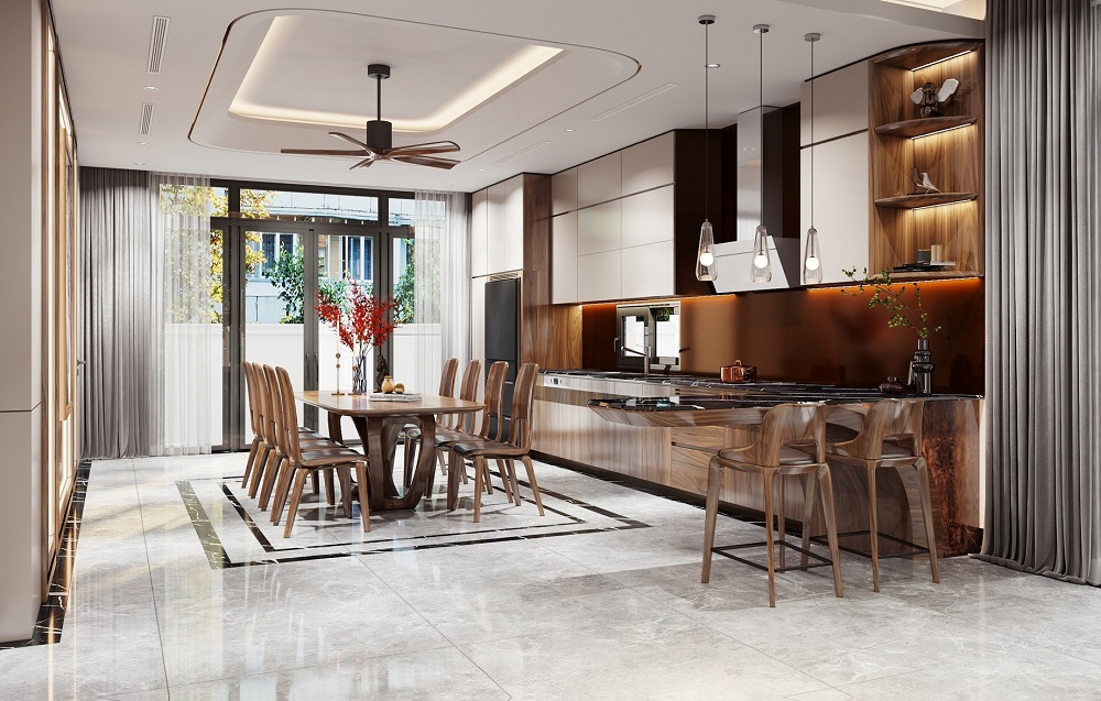 thiết kế tủ bếp chuẩn phong thủy đẹp