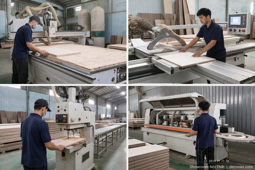 Xưởng đóng tủ bếp DecoViet – Thi công chuẩn kích thước