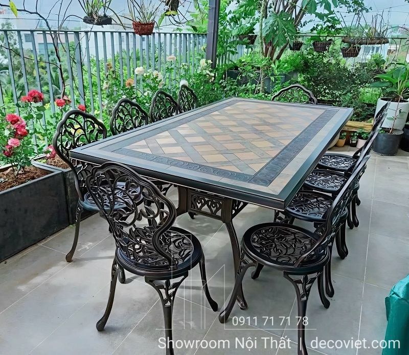 bàn ghế nhôm đúc sân vườn gia đình cao cấp