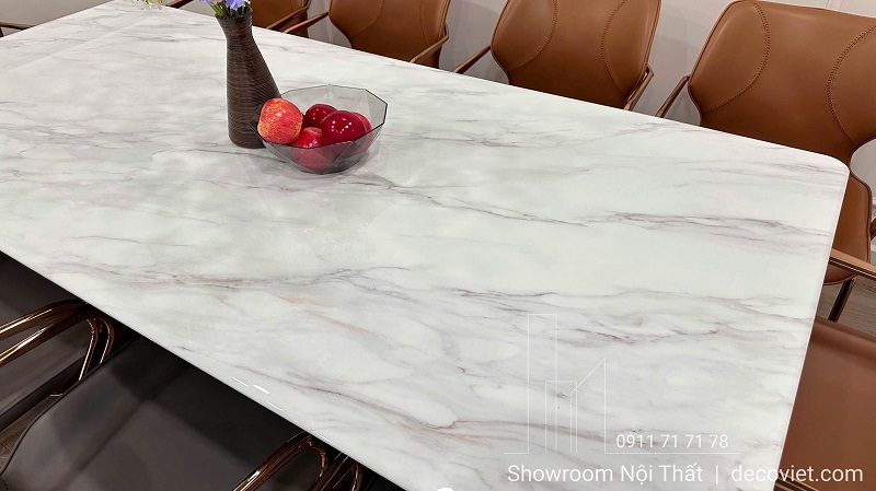 Bộ bàn ăn 10 ghế mặt đá 2m2 thiết kế cao cấp