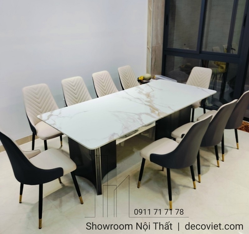 bàn ăn mặt đá 10 người