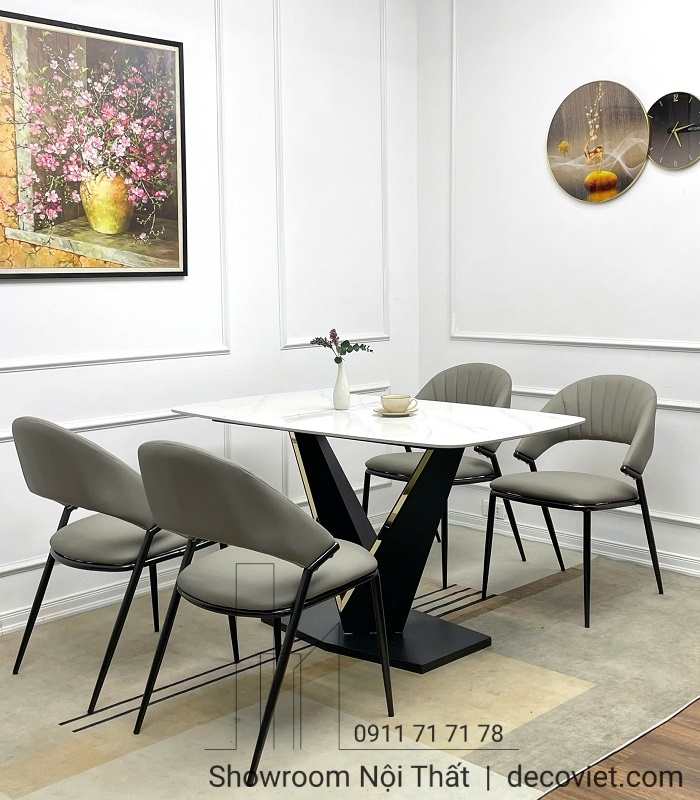 bộ bàn ăn 4 ghế mặt đá