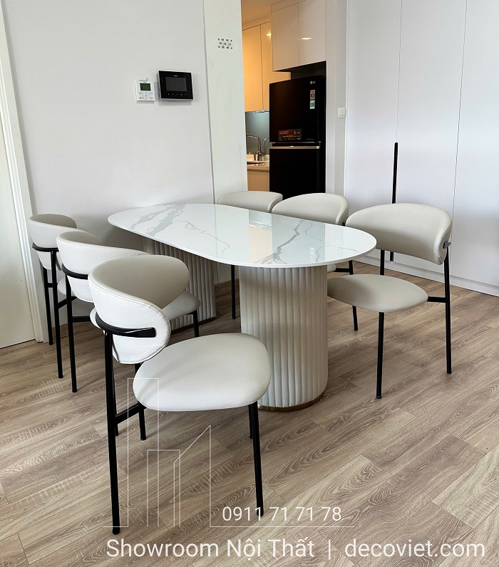 bàn ăn mặt đá 6 ghế