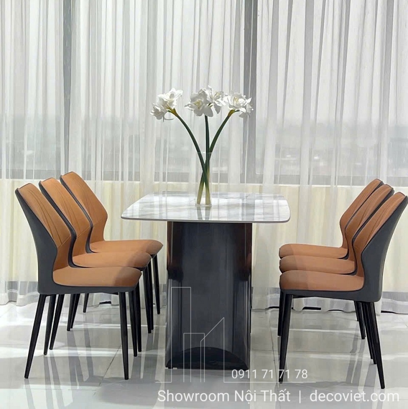 bàn ăn 6 ghế mặt đá ceramic