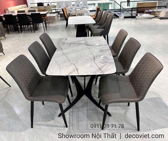 bàn ăn 6 ghế mặt đá tự nhiên