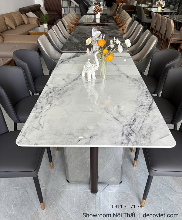 Bàn ăn 6 ghế mặt đá tự nhiên 2898S điểm nhấn bếp đẹp nhìn là ưng
