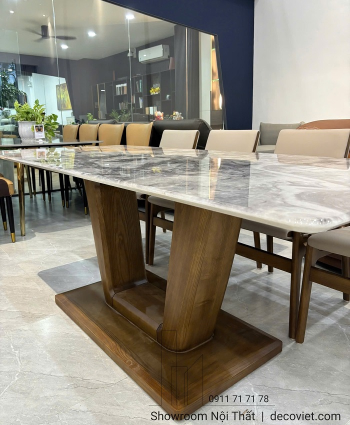 Bộ bàn ăn 8 ghế gỗ sồi Nga 2733S phong cách sang trọng