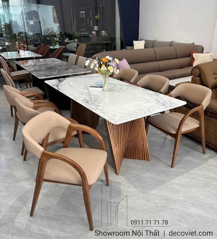 bàn ăn gỗ mặt đá hiện đại 2927S 6 cao cấp