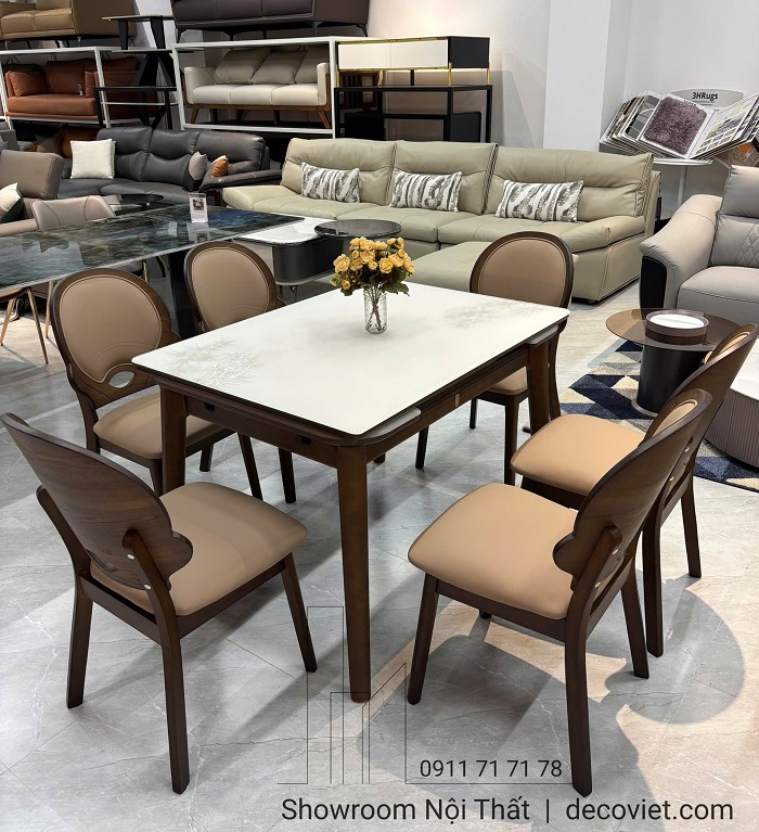 Bàn ăn kéo dài 6 ghế 2779S trưng bày tại Showroom Nhà Decor