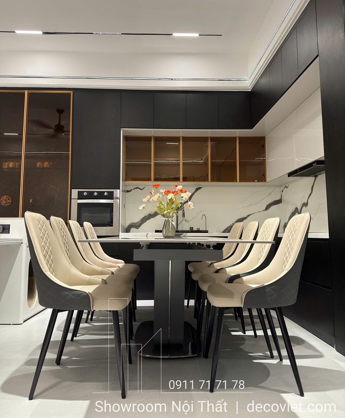 bàn ăn 8 ghế kéo dài