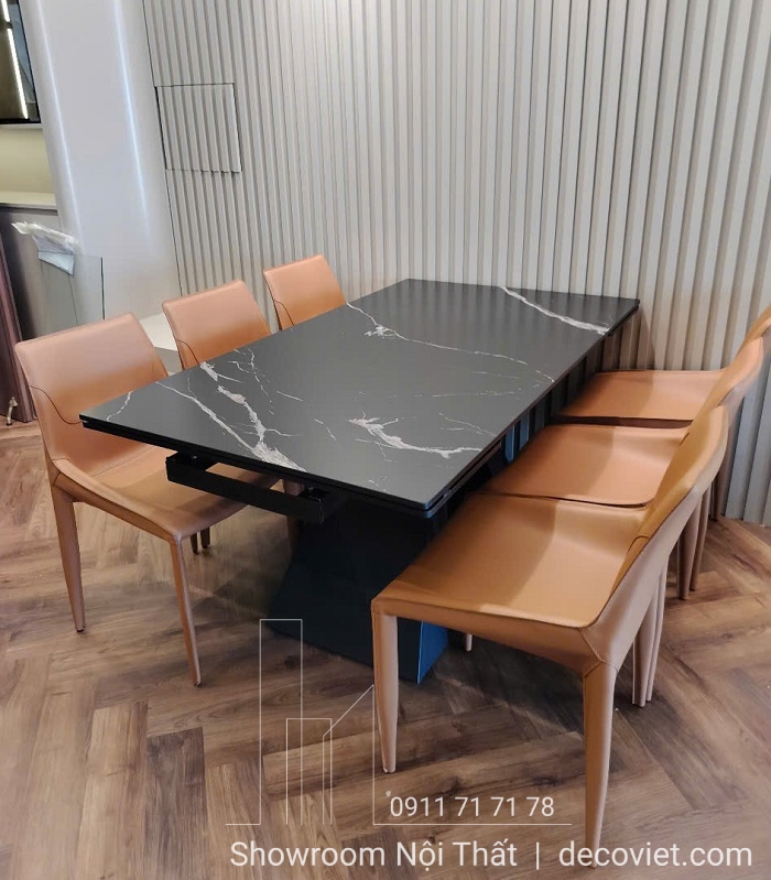 Bàn ăn mặt đá kéo dài 2646S thiết kế hiện đại, tiết kiệm diện tích
