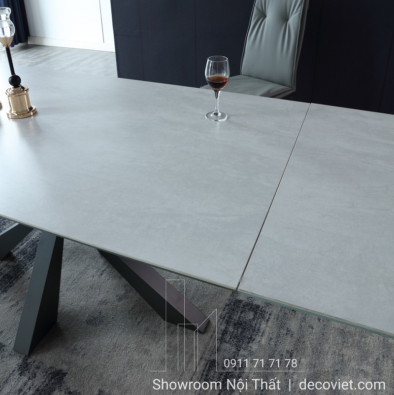 Bàn ăn kéo dài thông minh mặt đá cao cấp DecoViet
