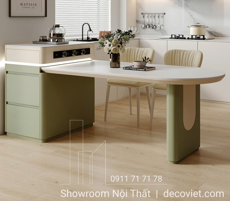 đảo bếp kết hợp bàn ăn nhập khẩu